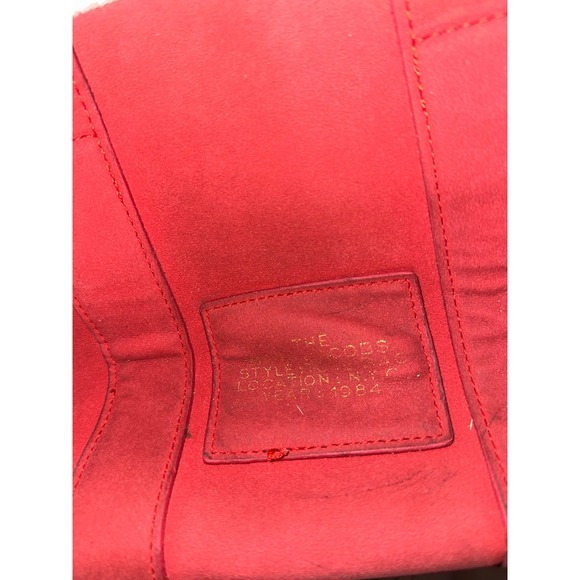 Marc Jacobs The Tote Bag Red Suede Sherpa Trim Small - Picture 3 of 13